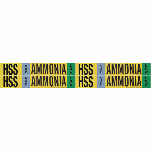 Pipe Marker Ammonia 1 1/8in H 7in W