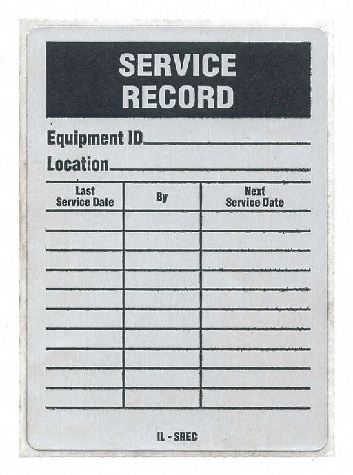 Svce Rcd Label 4-1/4 x3 Bk/Silver PK25