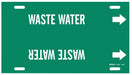 Pipe Marker Waste Water 8 in H 16 in W