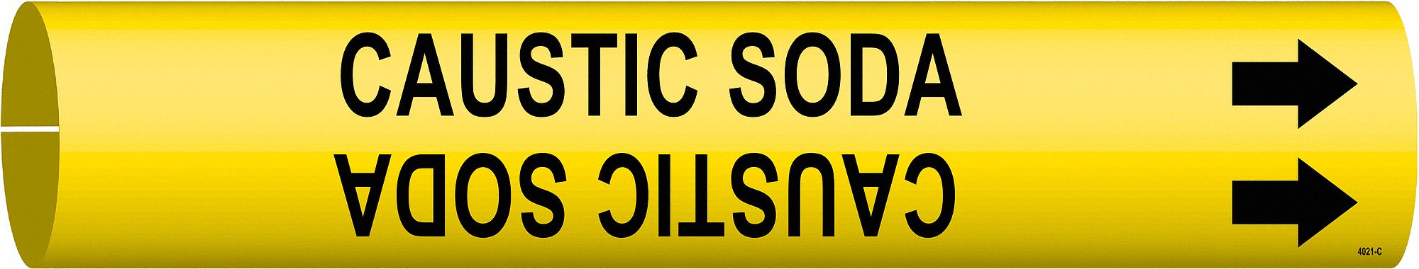 Pipe Marker Caustic Soda 2 in H 2 in W