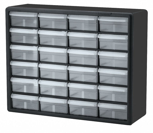 Bin Cab 24ClearDrwr Blk 15.75 H ClrDrwr