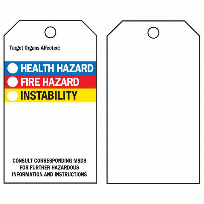 Tag 5-3/4 in H 3 in W Polyester PK25