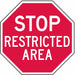 Rflct Restricted Area Stop Sign 12x12in