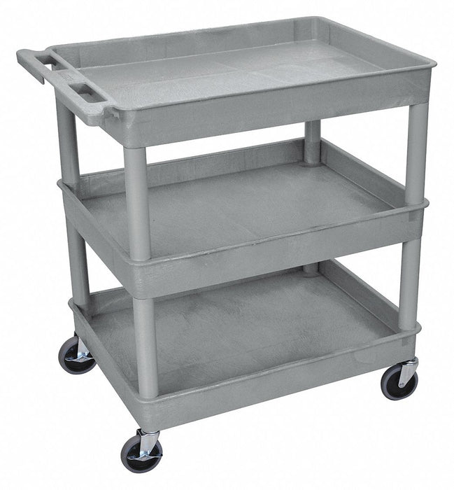 M6549 Utility Cart 400 lb Cap. PE 3 Shelves