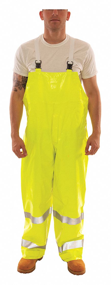 F0798 Flame Resistant Rain Overall Ylw/Grn 2XL