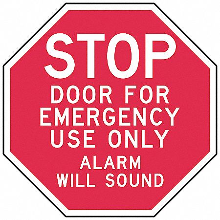 Door Instruction Stop Sign 12x12in Alum