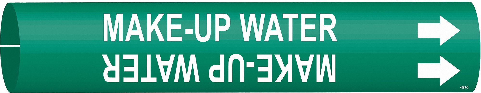 Pipe Marker Make Up Water 2 13/16in H