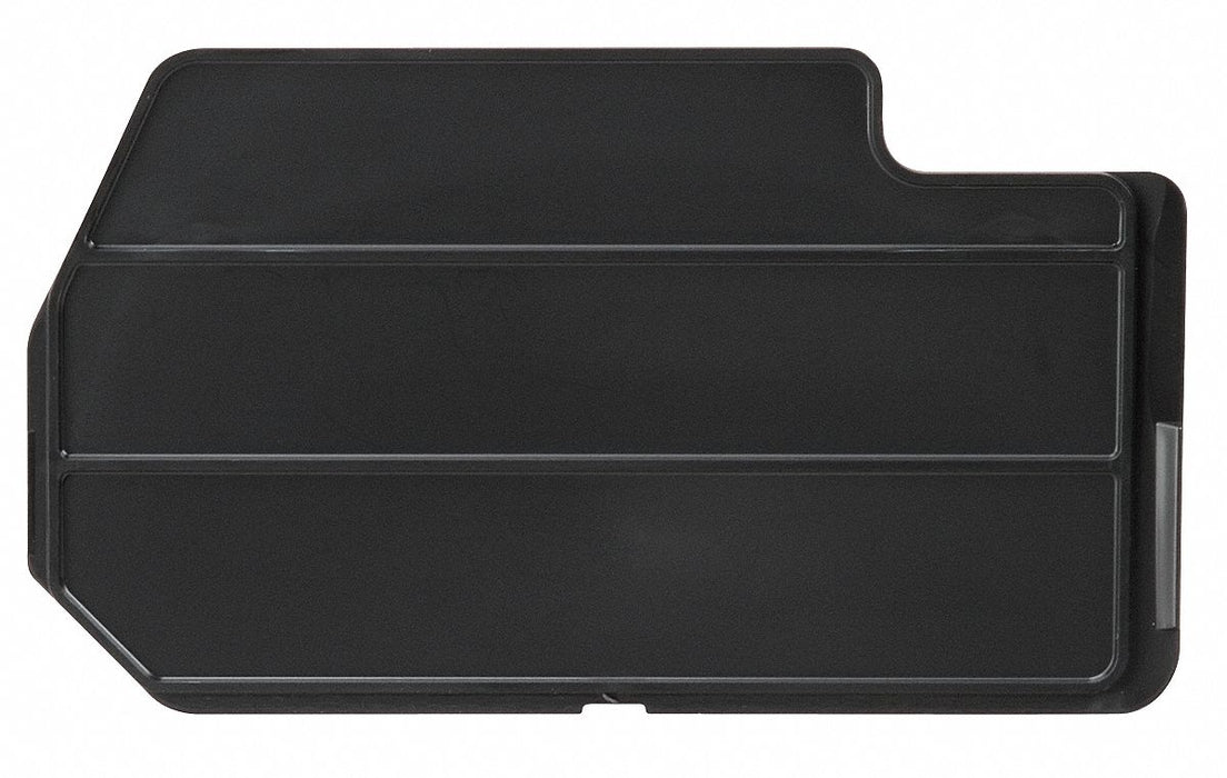 Bin Divider 4 in L Plastic Black PK7