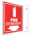 Fire Extinguisher Sign 8X8 WHT/R PS