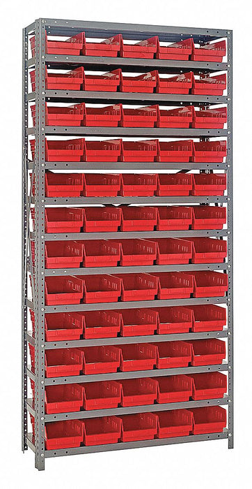 E1507 Bin Shlvng 12inx75inx36in Red