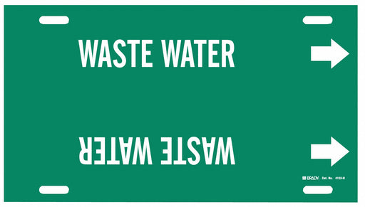 Pipe Marker Waste Water 10 in H 32 in W