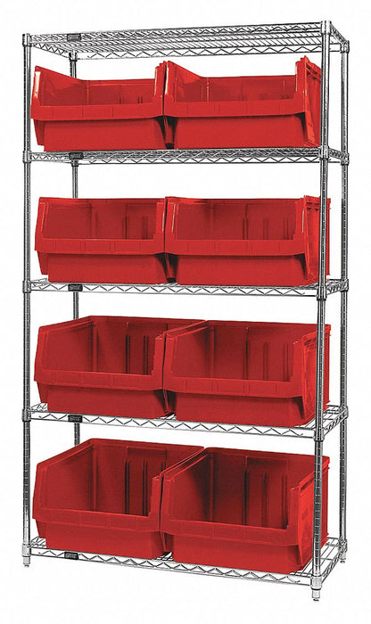 Bin Shlvng 18inx74inx42in Red