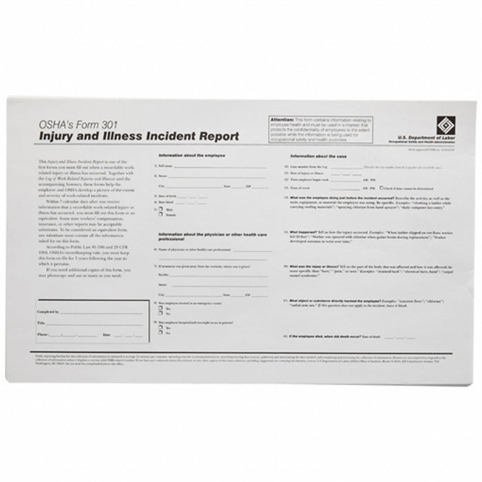 Forms OSHA No.301 PK25
