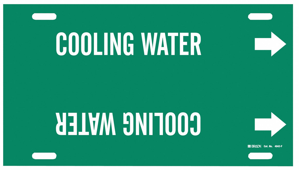 Pipe Marker Cooling Water 8 in H 16 in W