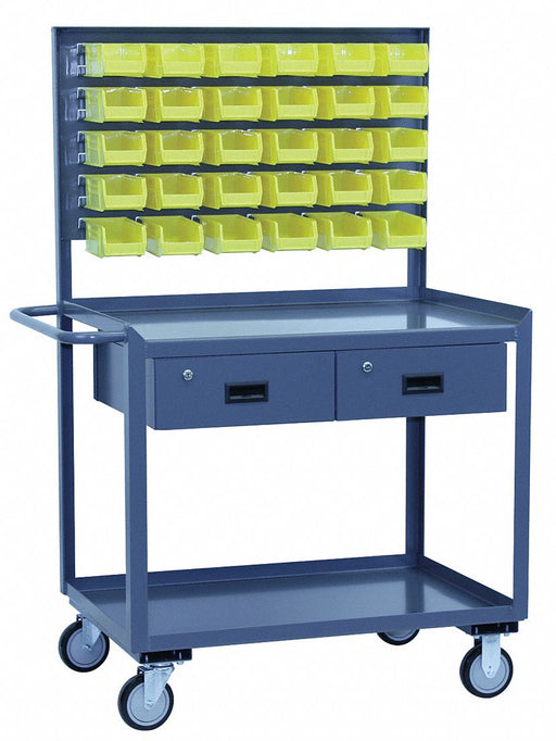 Mobile Wrkstion Steel 36 L 24 W 2 Shelf