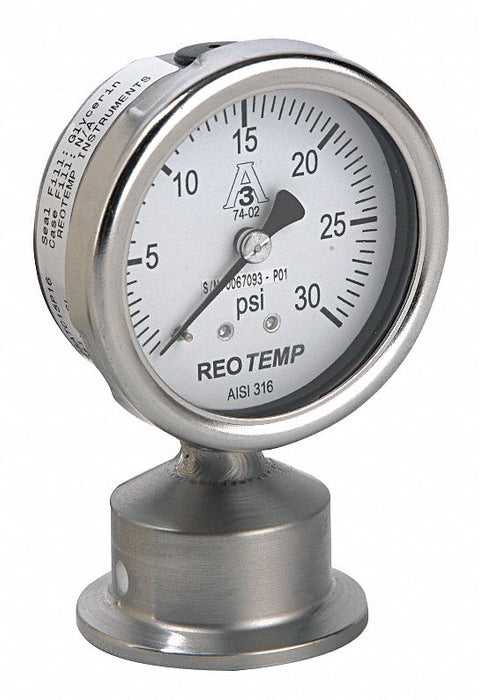 Pressure Gauge 0 to 60 psi 2-1/2In 1-1/2