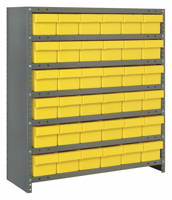 E7216 Enclosed Bin Shlvng 18x39x36in Yellow