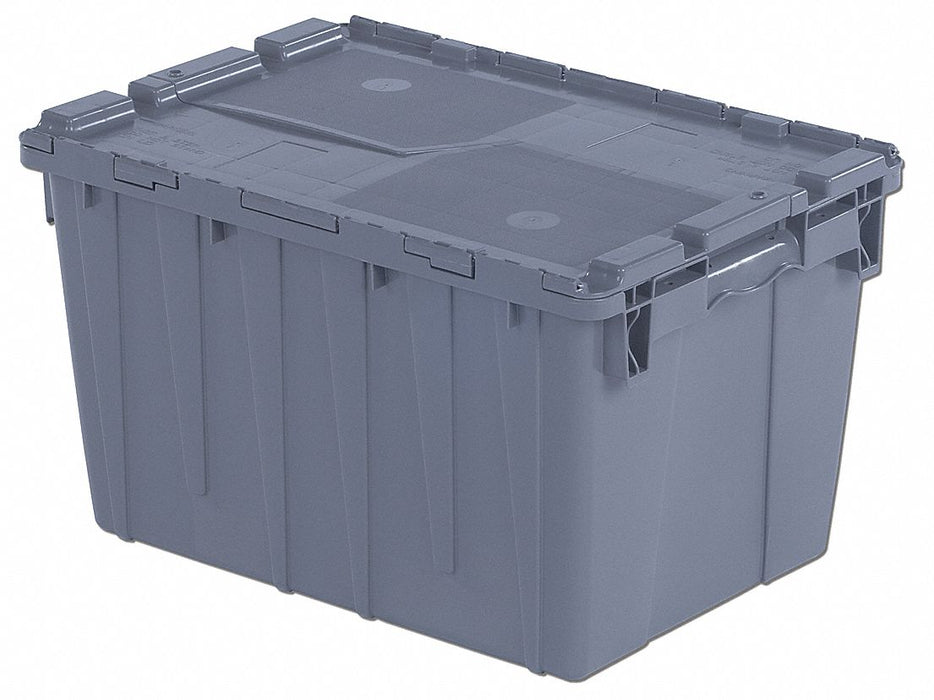 E3369 AttachedLidTote 21.75inL 15.25inW Gray