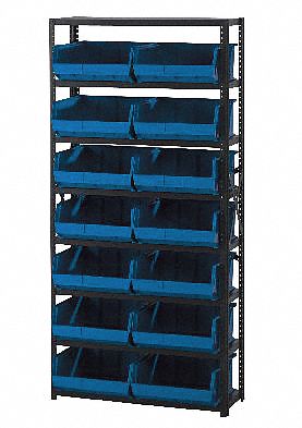 E1499 Bin Shlvng 12inx75inx36in Blue