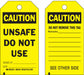 Caution Tag 5 3/4in H 3in W Polyest PK10