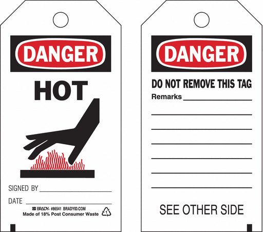 Danger Tag 5 3/4in H 3in W Polyster PK10