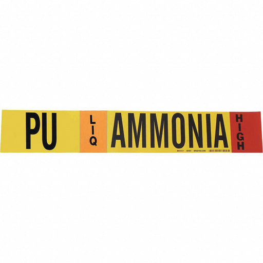 Pipe Marker Ammonia 2 1/4 in H 14 in W