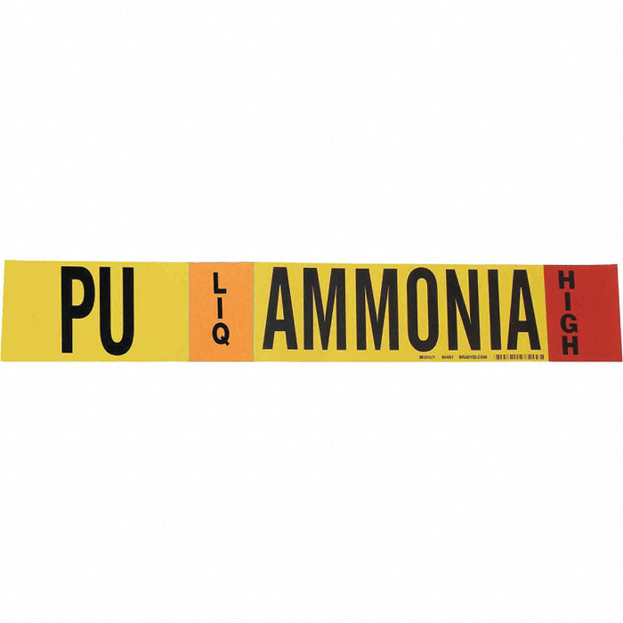 Pipe Marker Ammonia 2 1/4 in H 14 in W