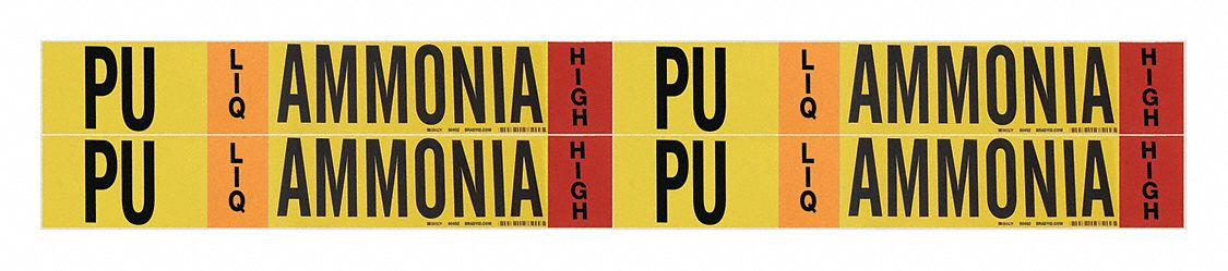 Pipe Marker Ammonia 1 1/8 in H 7 in W