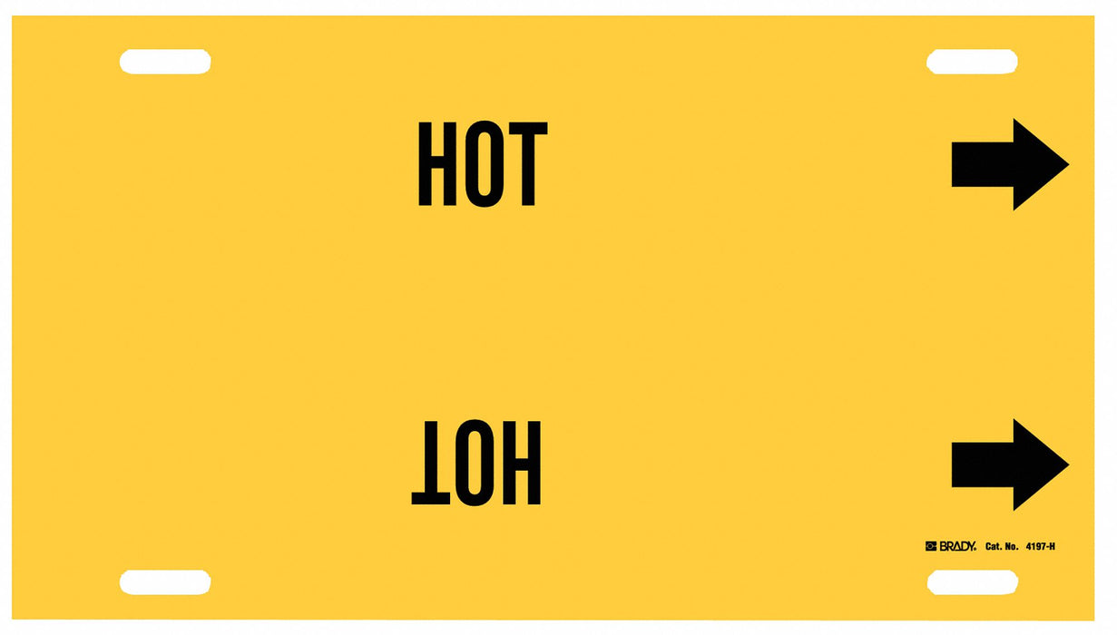 Pipe Marker Hot 10 in H 32 in W