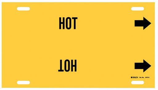 Pipe Marker Hot 10 in H 32 in W