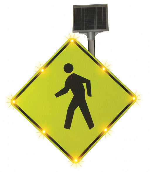 LEDCrossingSign Yellow-Green Solar
