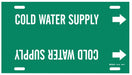 Pipe Mrkr Cold Watr Supply 10in H 24in W