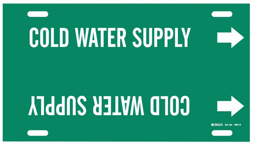 Pipe Mrkr Cold Watr Supply 10in H 24in W