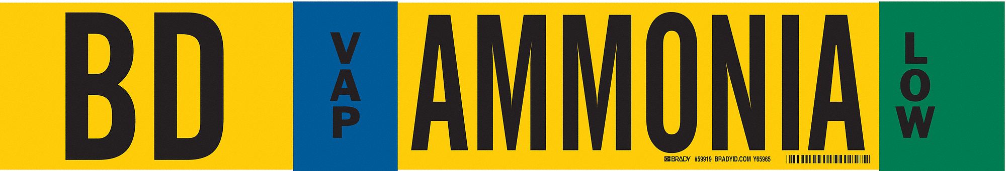 Pipe Marker Ammonia 4 in H 24 in W