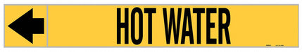 Pipe Marker Hot Water 1 in H 8 in W