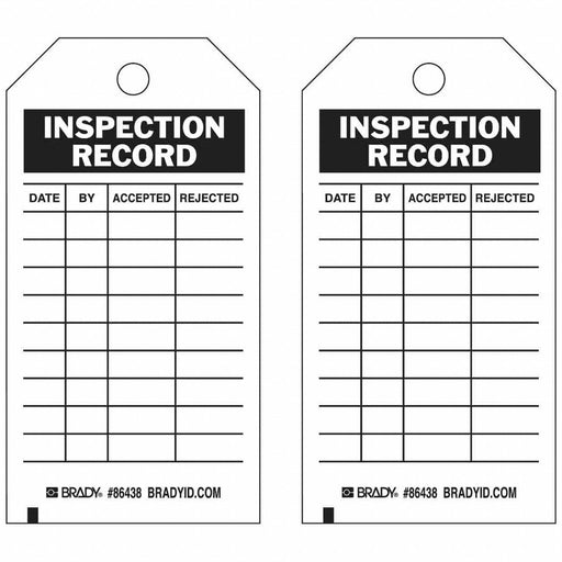 Inspection Rcd Tag 5-3/4 x 3 In Brs PK10