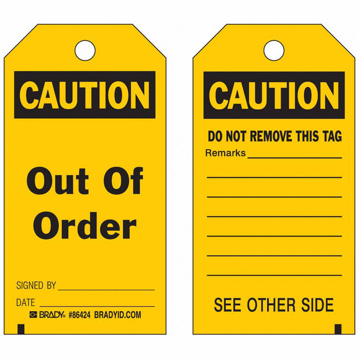 Tag Black/Yellow 5-3/4inH 3inW PK10