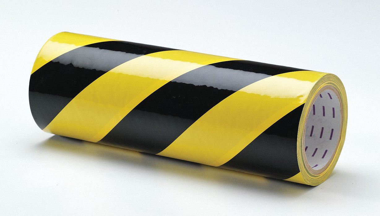 E7747 Floor Tape Black/Yellow 12 inx54 ft Roll