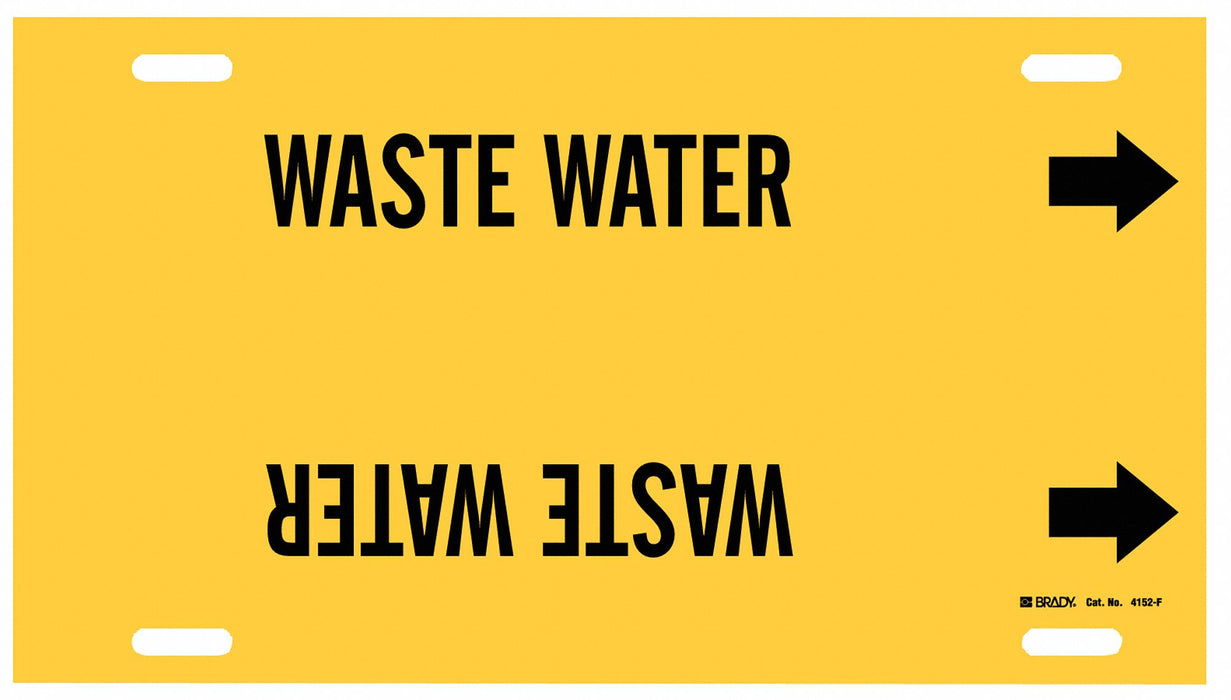 Pipe Marker Waste Water 8 in H 16 in W