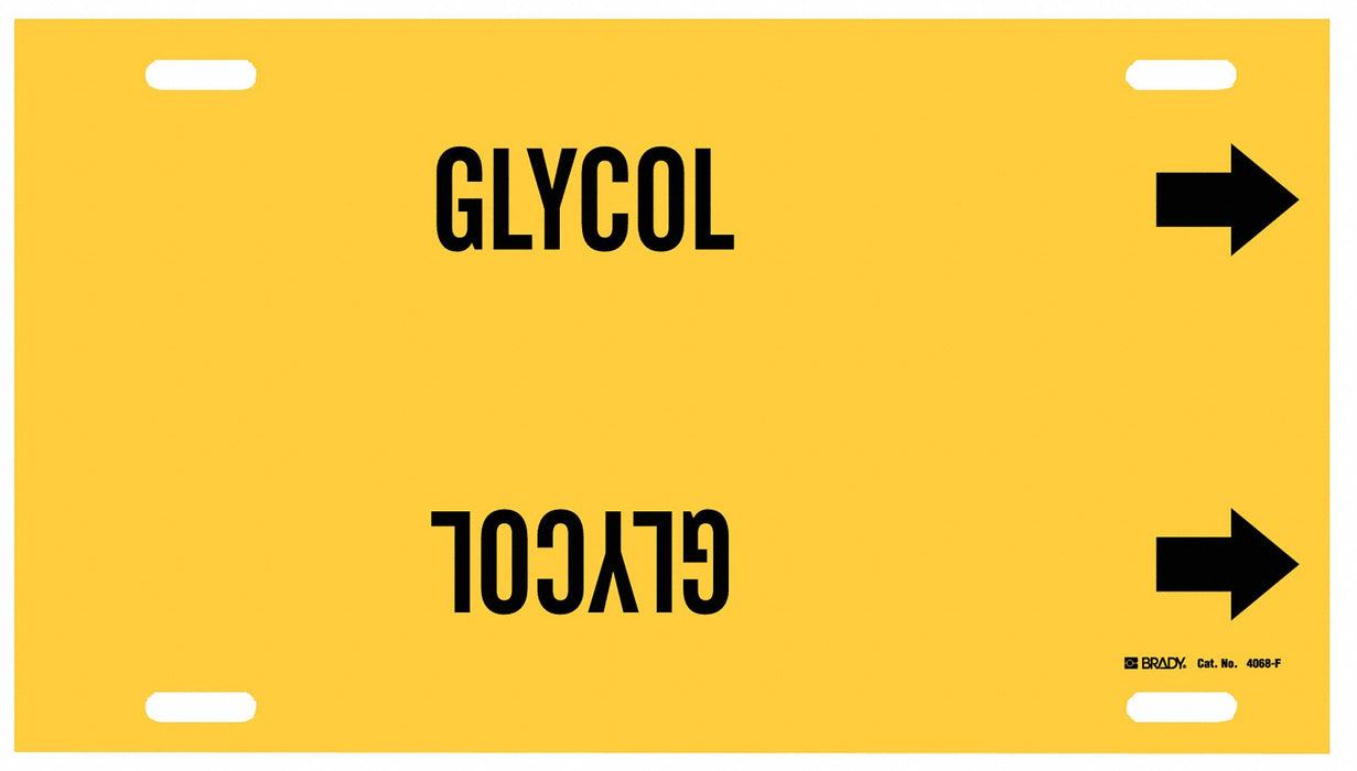 Pipe Marker Glycol 8 in H 16 in W