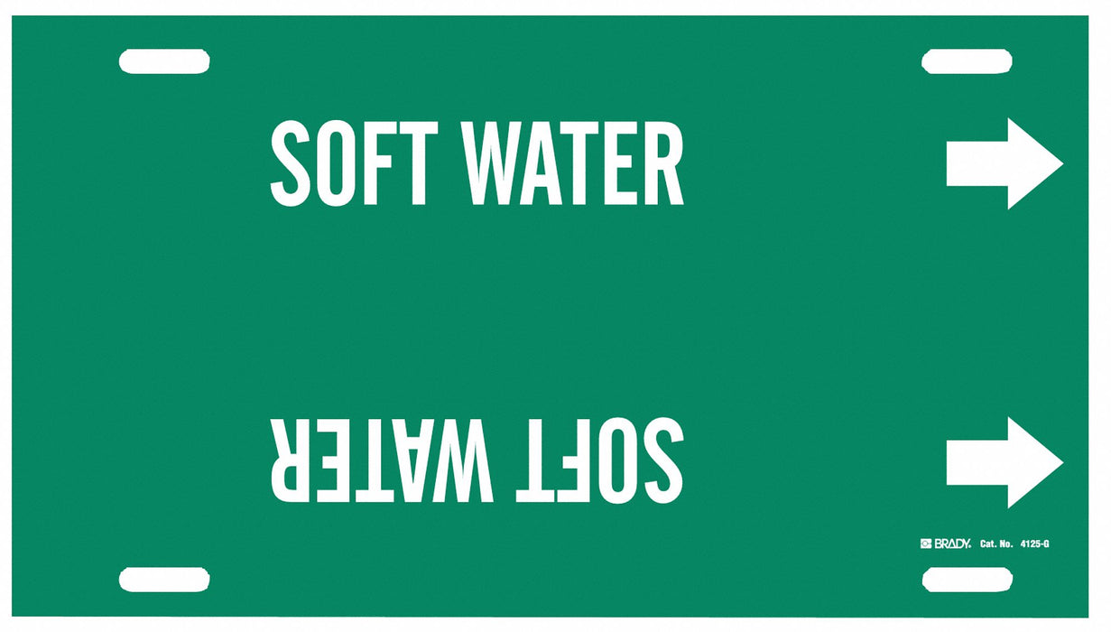 Pipe Marker Soft Water 10 in H 24 in W