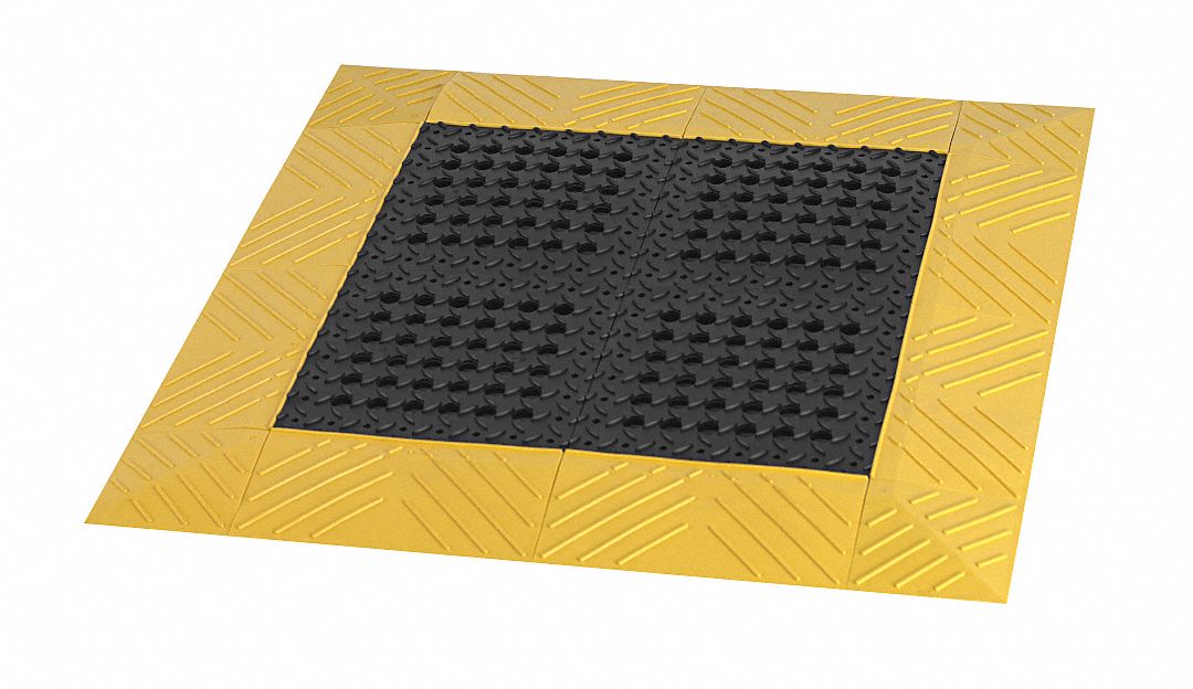 Drainage Mat Black wYlwBrdr 2ft. 6 x3ft.