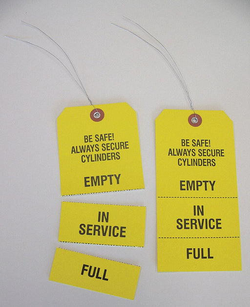 Cylinder Tag 6 1/4in H 3 1/8in W PK100
