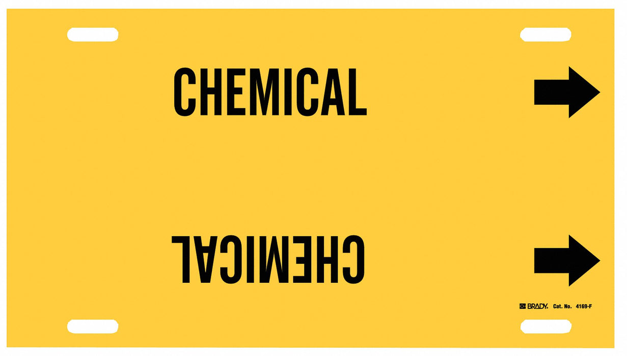 Pipe Marker Chemical 8 in H 16 in W