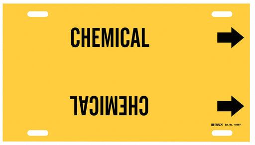 Pipe Marker Chemical 8 in H 16 in W
