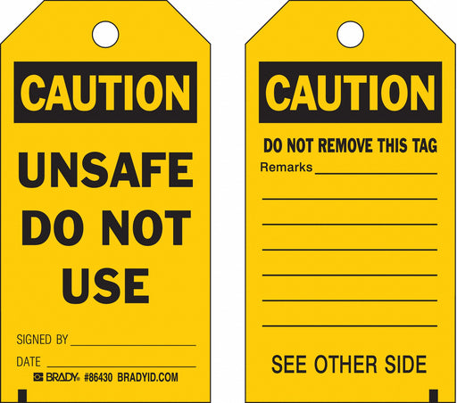Caution Tag 5 3/4in H 3in W Polyest PK10