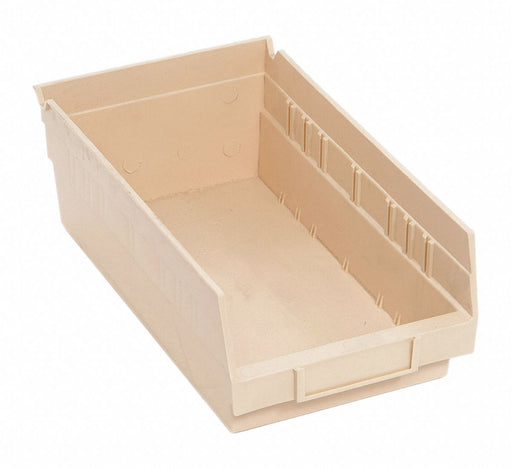 F0614 Shelf Bin Ivory Polypropylene 4 in