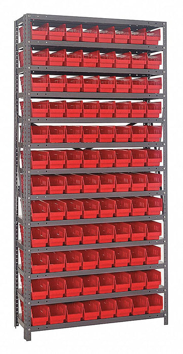 E1506 Bin Shlvng 12inx75inx36in Red