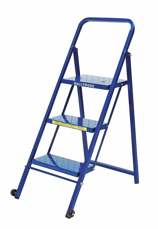 Folding Rolling Ladder Steel 30 In.H