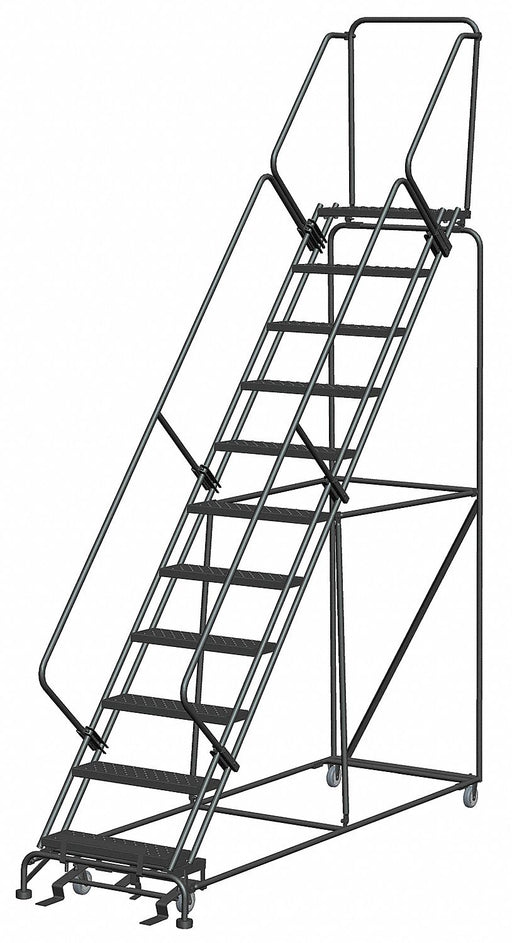 Safety Rolling Ladder Steel 110 In.H